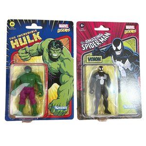 Venom & Hulk Marvel Legends Kenner Action Figures 4 Inch Retro Toys